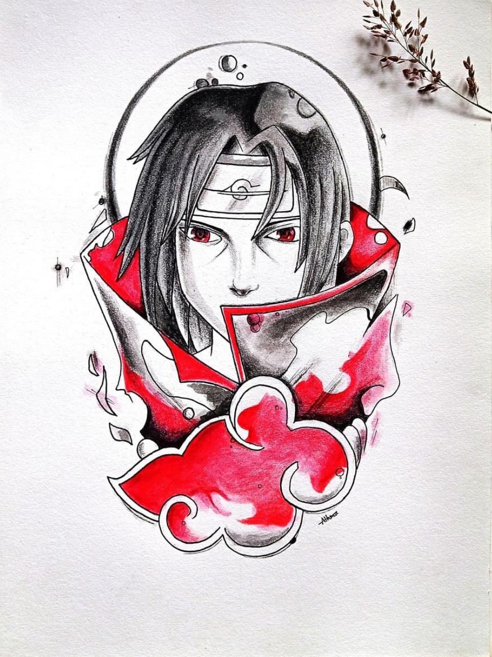 Crimson Study — Ink & marker