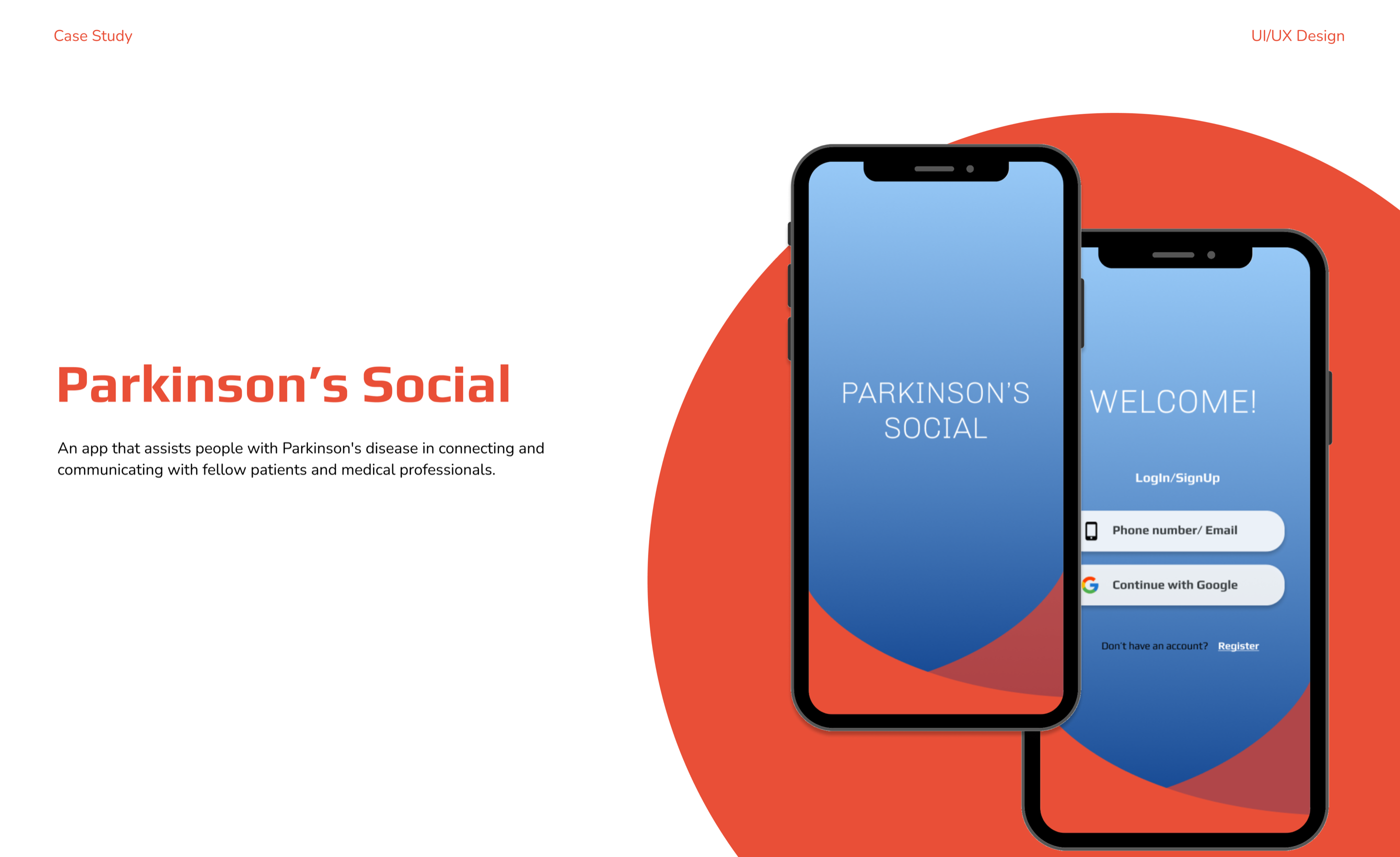 Parkinson's Social — app cover with onboarding screens