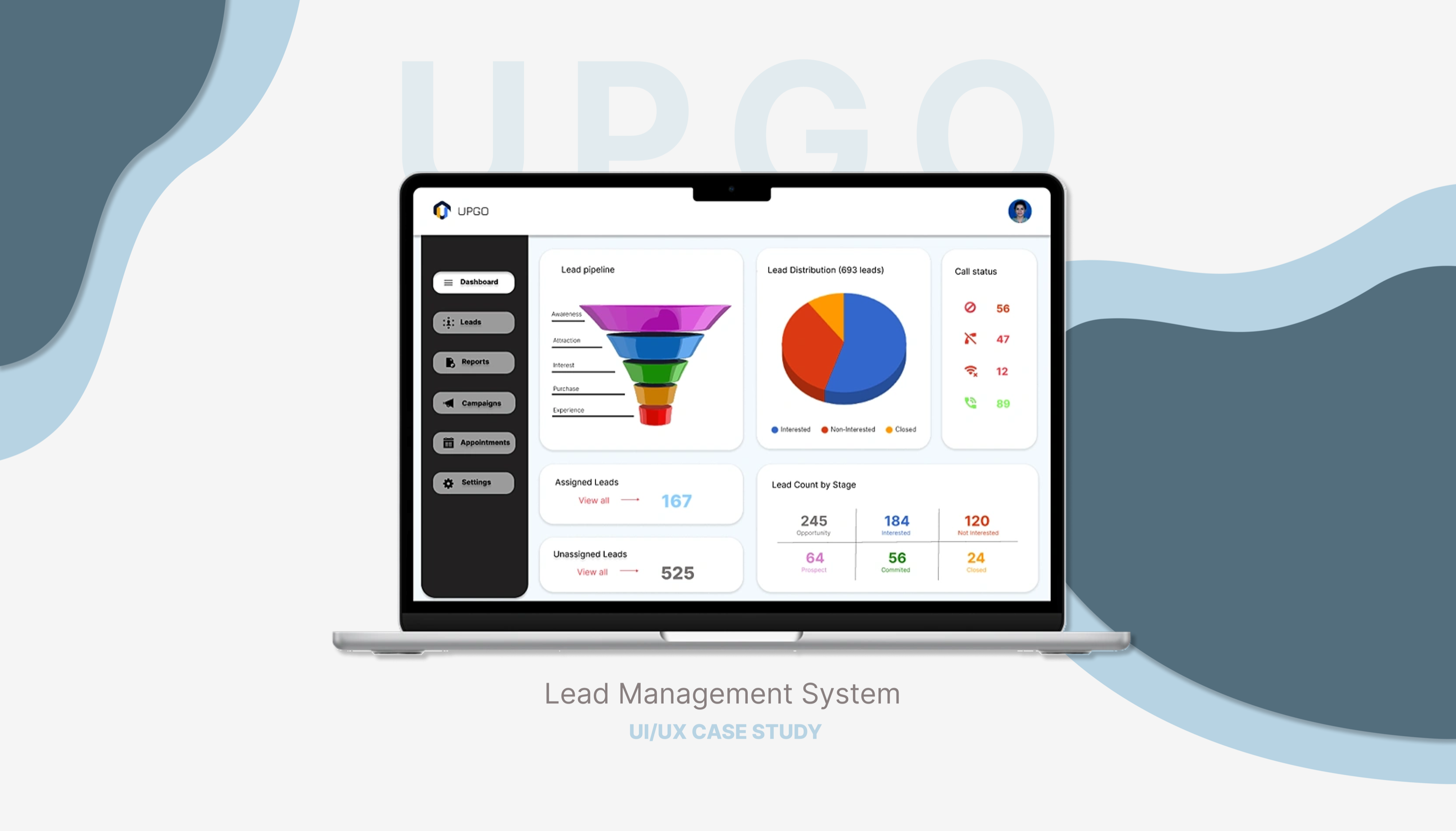 UPGO — lead management dashboard cover